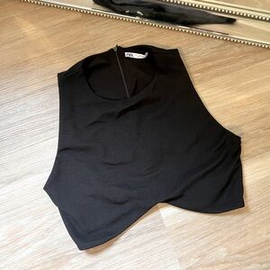 Zara crop top black going out top sleeveless